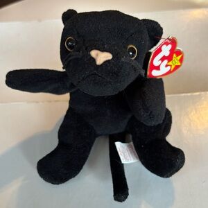 Ty Beanie Baby Velvet the Black Panther 1995 Retired Plush Toy, RARE ERRORS